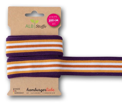 Bio Stripe Me - College Col. 48 - viola/curry/weiß/nepal - Life Loves You - Hamburger Liebe